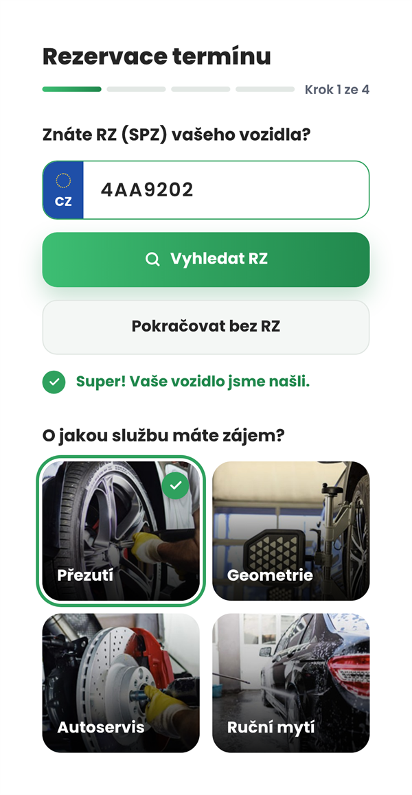 Online rezervace termínu v mobilu v aplikaci SmartServis